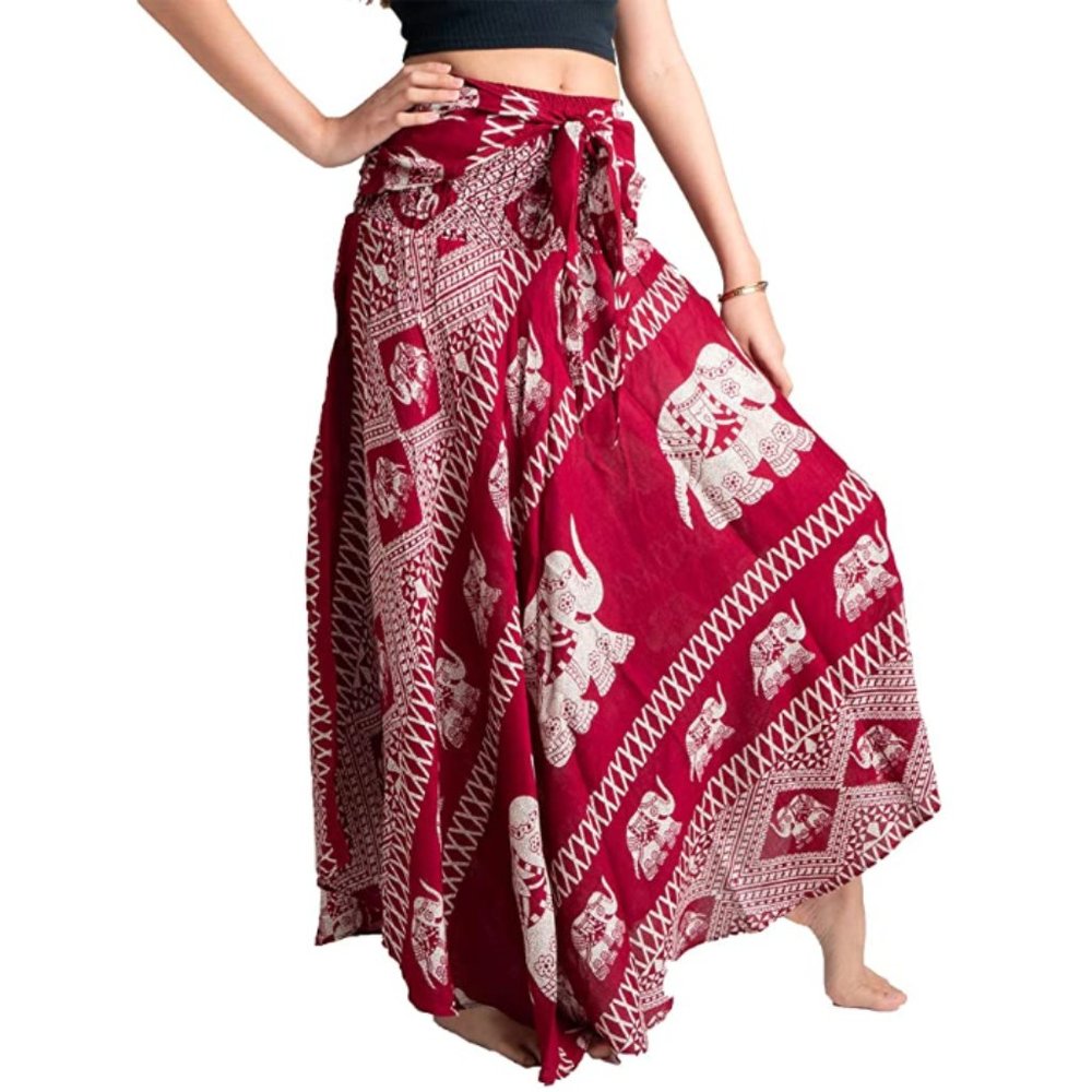 NWOT S/M Boho Elephant Print Maxi Skirt